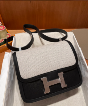 에르메스 콘스탄스24 캔버스 블랙 은장